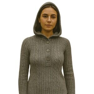 Hollister Cable Knit gray sweater Y2K Bella‎ swan twilightcore style M no tag